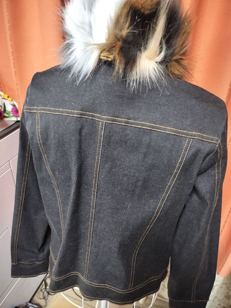 【アダム】エイココンドウ ファー付きデニムジャケット