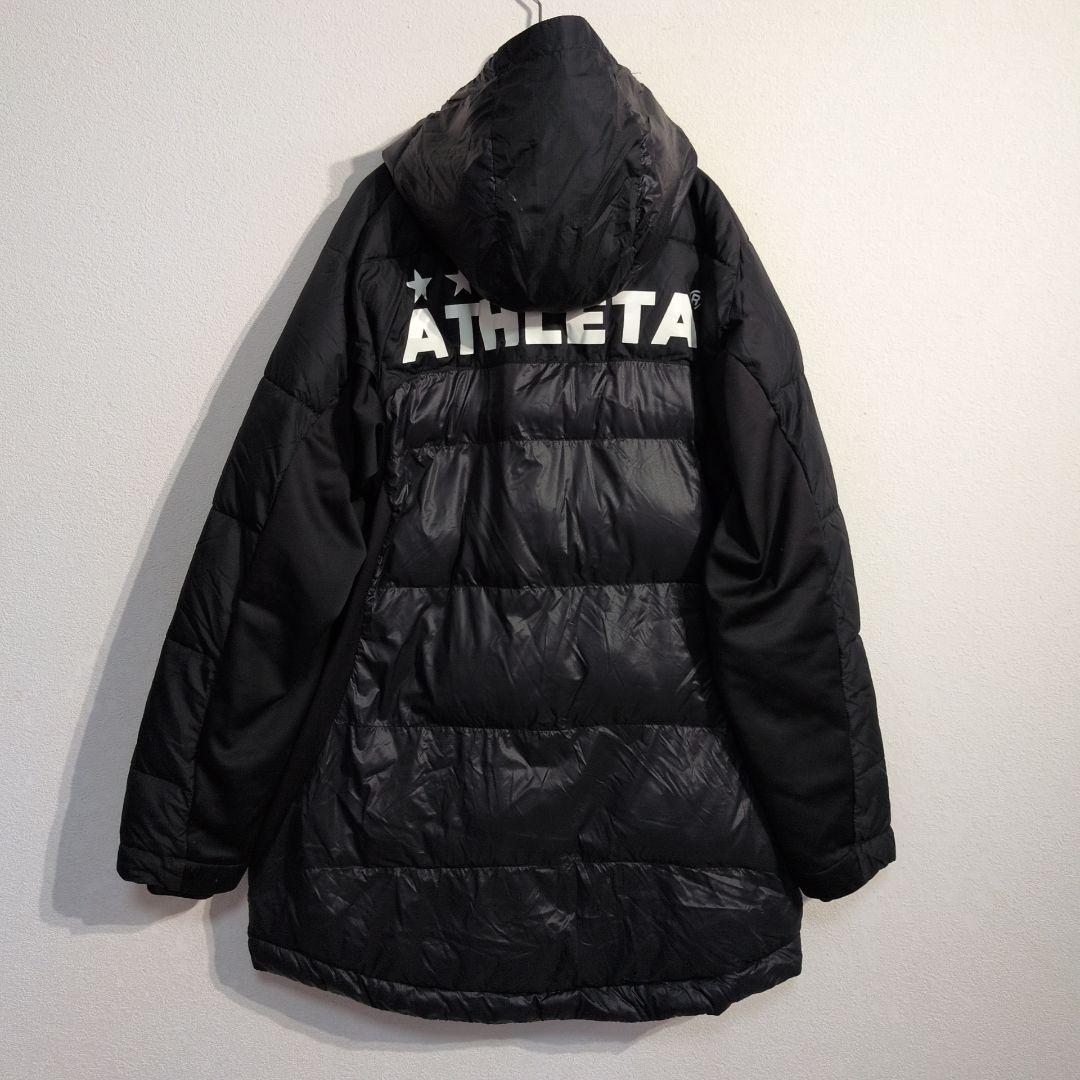 ATHLETA　フーディー　中綿ジャケット　ベンチコート　黒　メンズ Ｌ