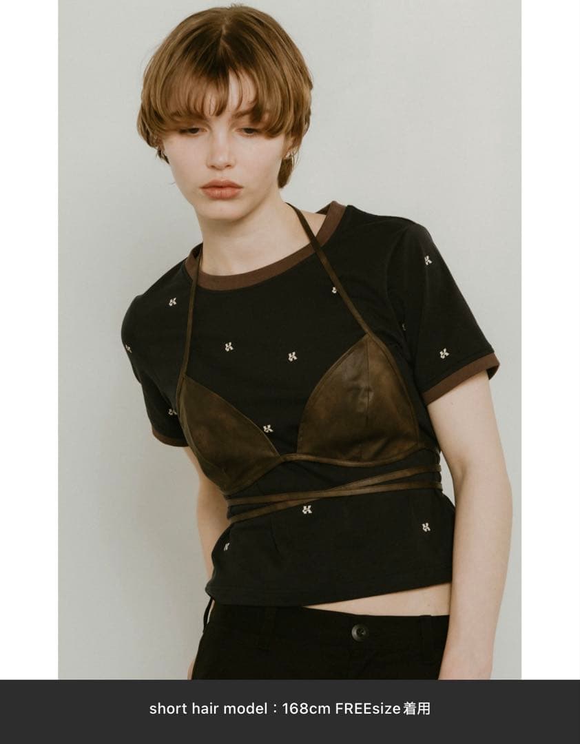 トップス knuth marf wrap leather bustier
