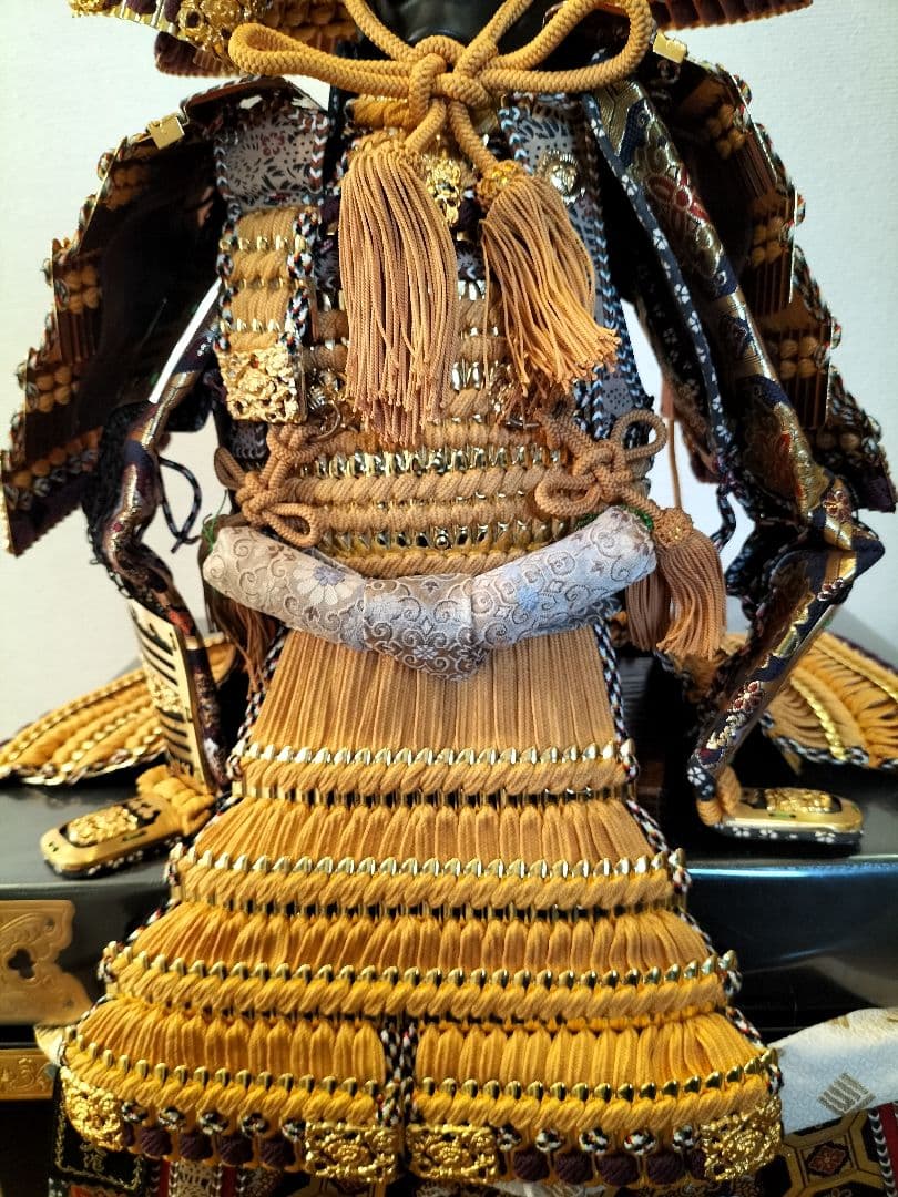 五月飾り　平安武久　鎧兜飾り85cm　承明（純金箔押　正絹縅　瓦佩楯)共箱　栞