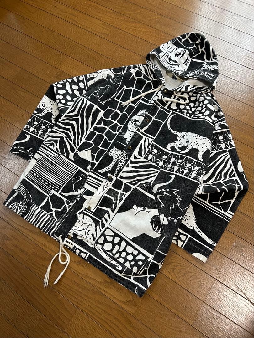超希少　ミシガンラグ　総柄　白黒　90s USA製
