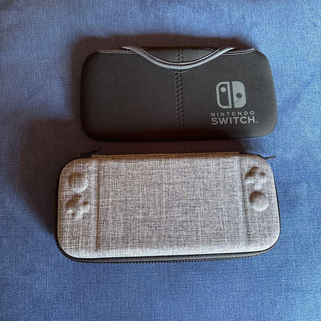 Nintendo Switch 本体(⚠️ACアダプター、箱無し)、ケース2種つき