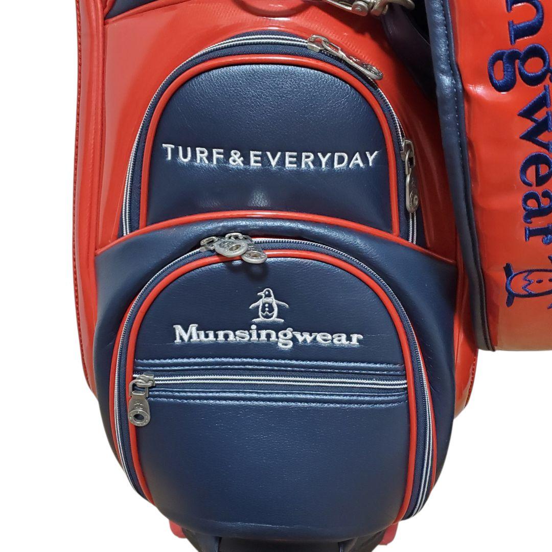美品 Munsingwear マンシングウェア キャディバッグ ゴルフ ネイビー