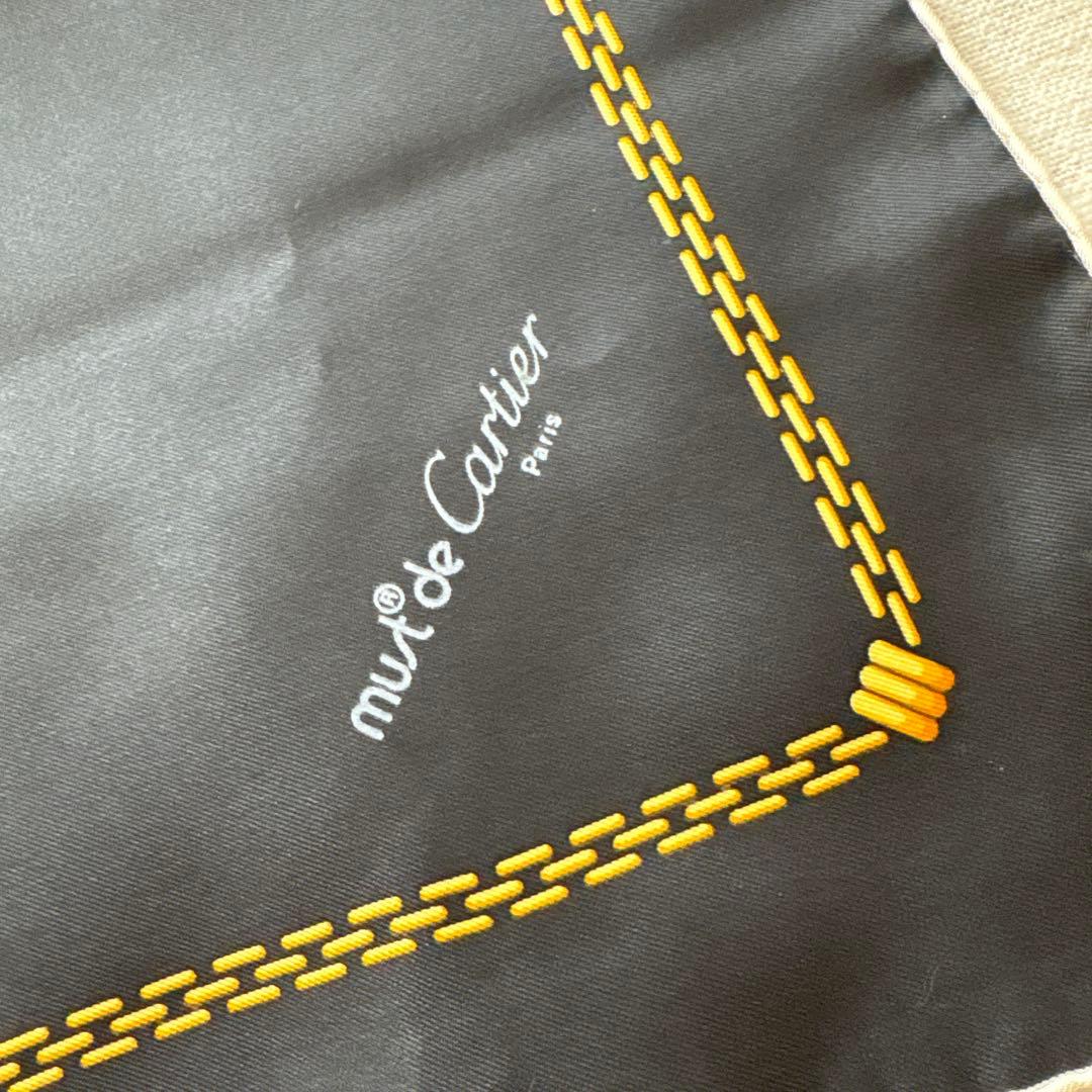 フランス製　must de Cartier シルクスカーフ　カルティエ　ストーン