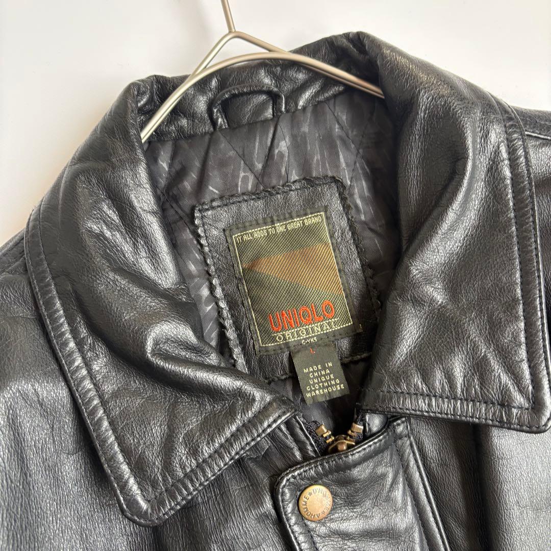 OLD UNIQLOカーコート レザージャケットキルティング オールドユニクロ
