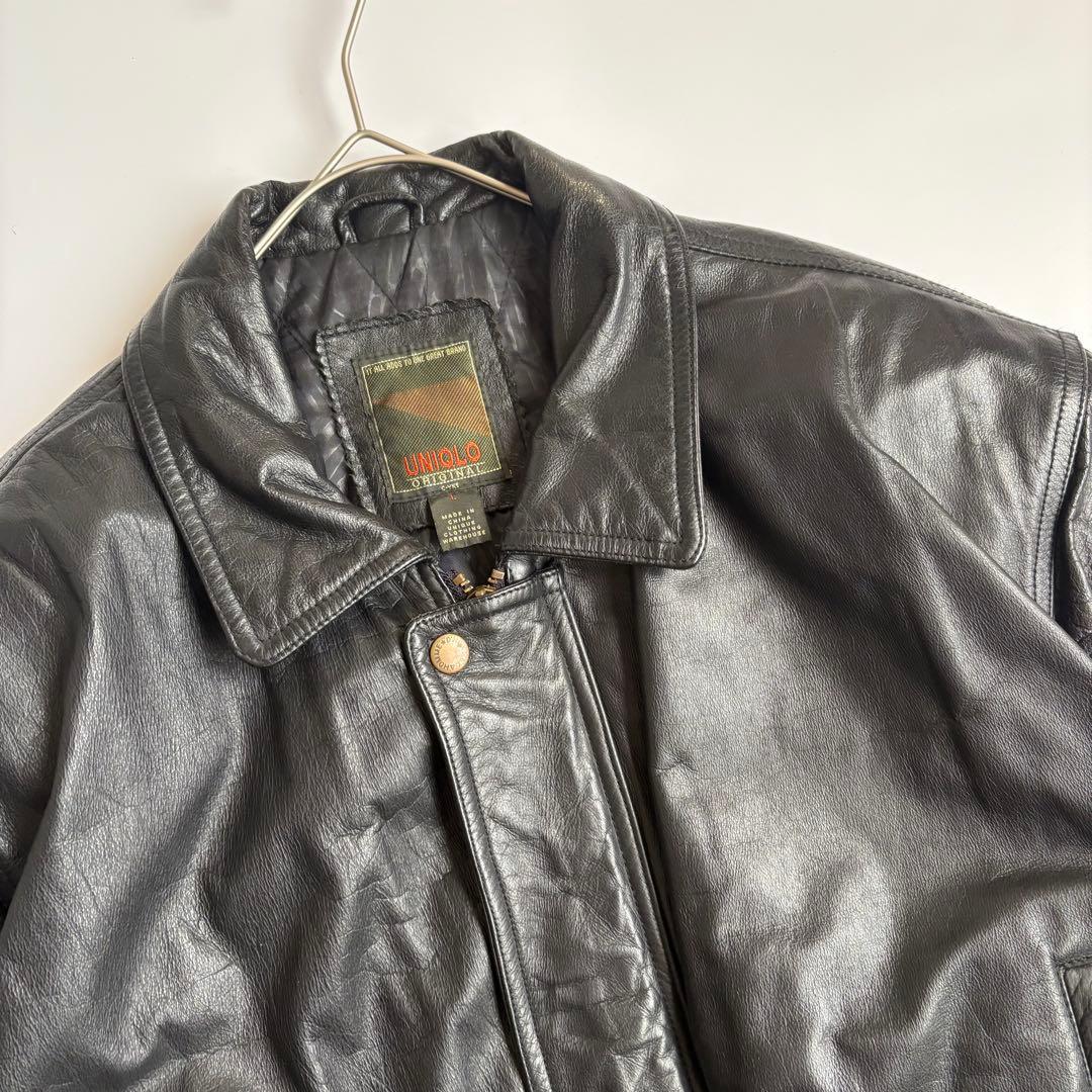 OLD UNIQLOカーコート レザージャケットキルティング オールドユニクロ