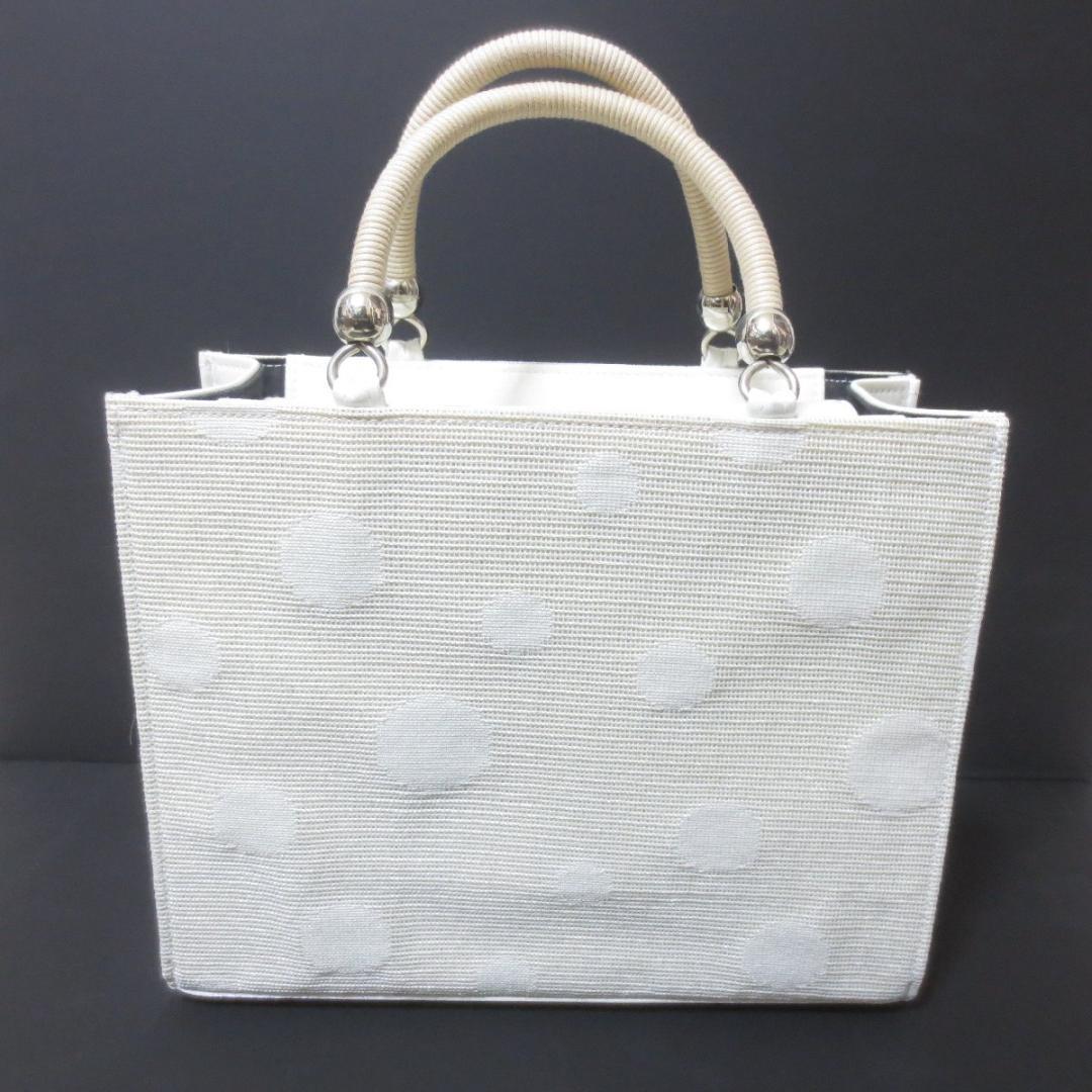 美品　仕立屋甚五郎　水玉　和装用　バッグ　白　ホワイト　和装小物　BL31
