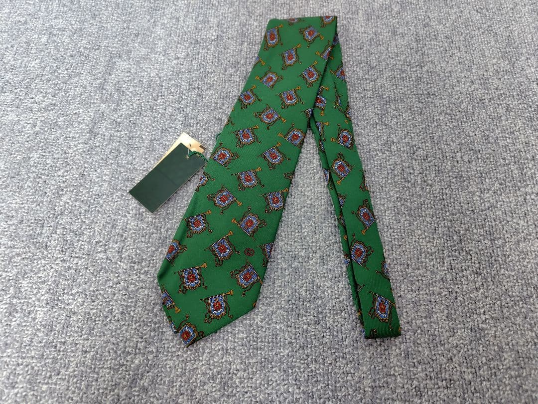 新品 GUCCI グッチ 緑 ネクタイ 100%シルク 箱付き