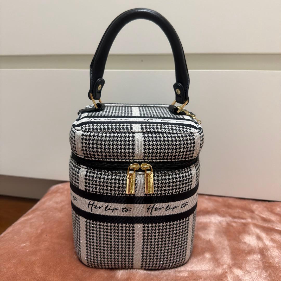 【美品】HLT Jacquard Vanity Bag silver