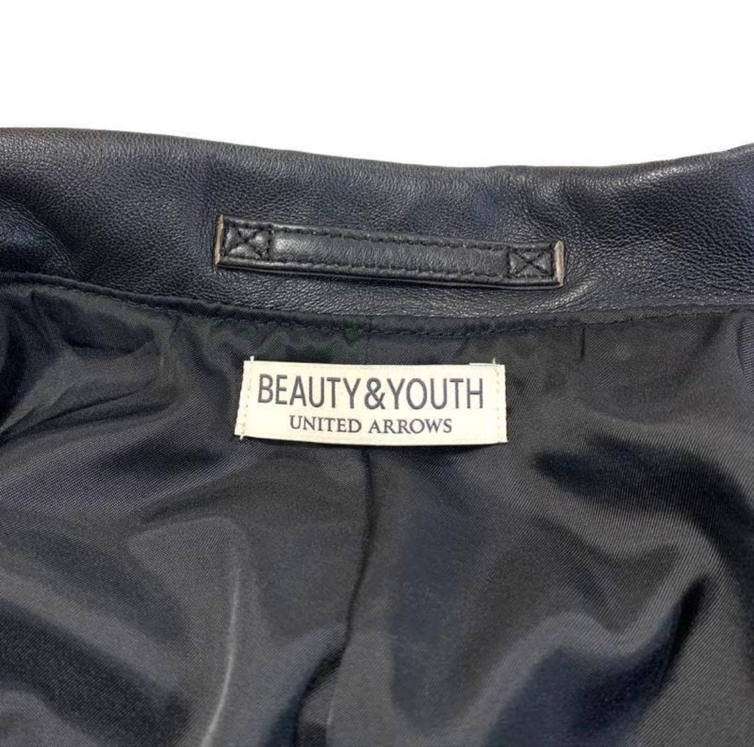 BEAUTY&YOUTH ブラックレザージャケット XL