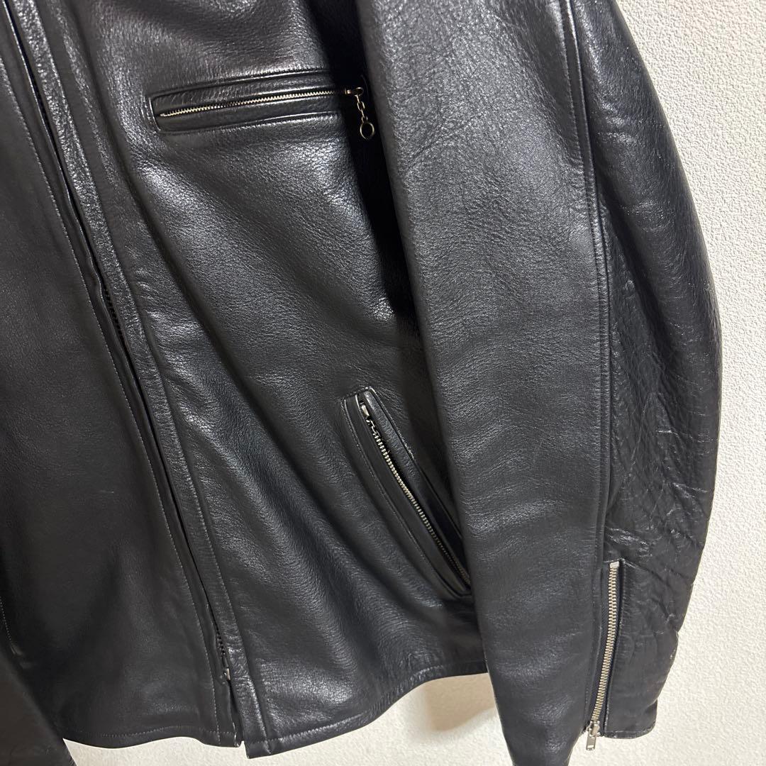 メルクリン2号黒レザーシングルライダースジャケット