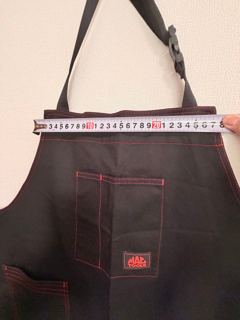 【美品】MAC TOOLS マックツールズ ワークエプロン 作業用 黒×赤