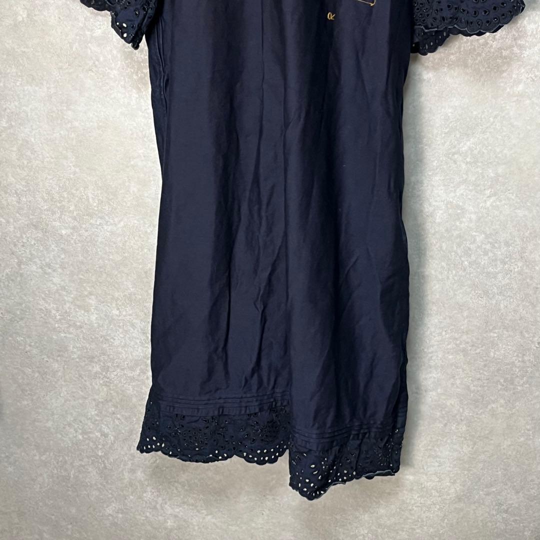 【美品】45R サテンの聖夜ドレス（インディゴ 濃） ワンピース　ドレス