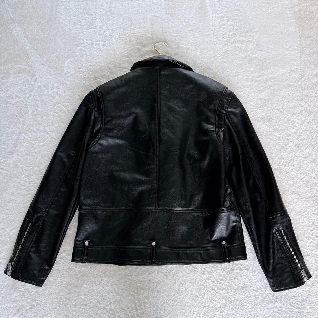 新品タグ付き✨【ZARA】ダブルライダース フェイクレザー ブラック L