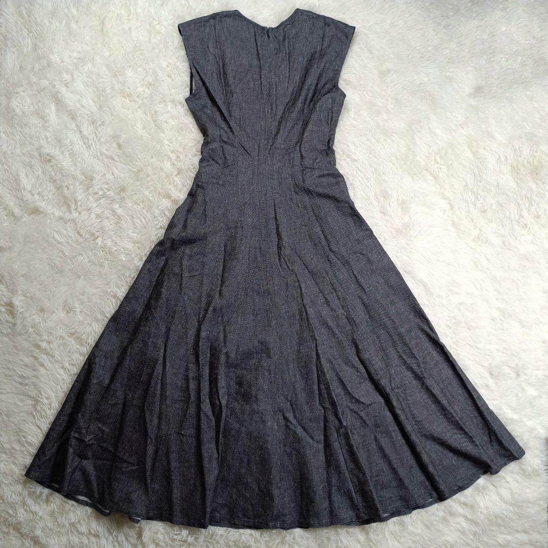 美品✨シビラ現行　デニムゴアードワンピース　コットンリネン　M　フレア