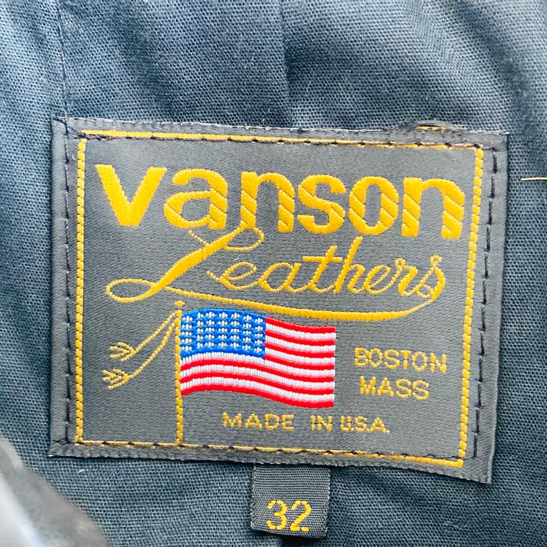 【美品】VANSON ENF シングルライダースレザージャケット32 アメリカ製