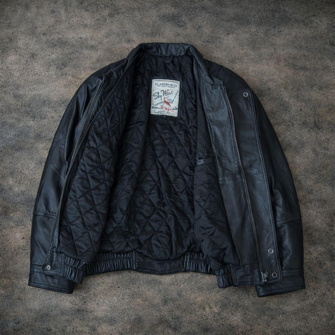 【羊革】90s vintage leather jacket g1a2 短丈