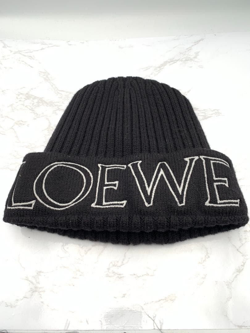 LOEWE ロエベ ビーニー ニットキャップ ニット帽 ビッグロゴ ウール
