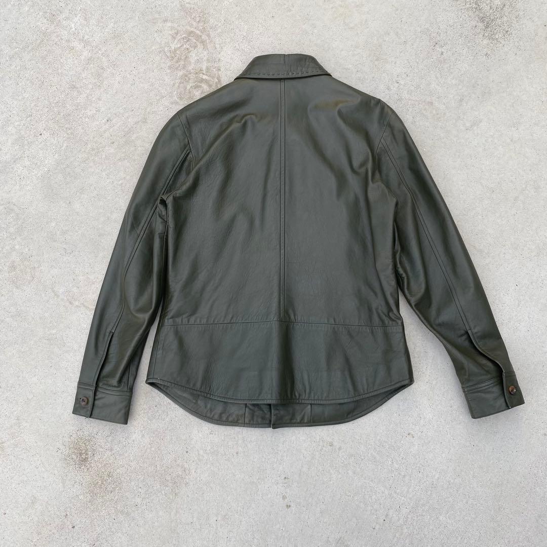 【春分セール】イタリア製 GALERIE VIE 羊革レザーシャツジャケットM
