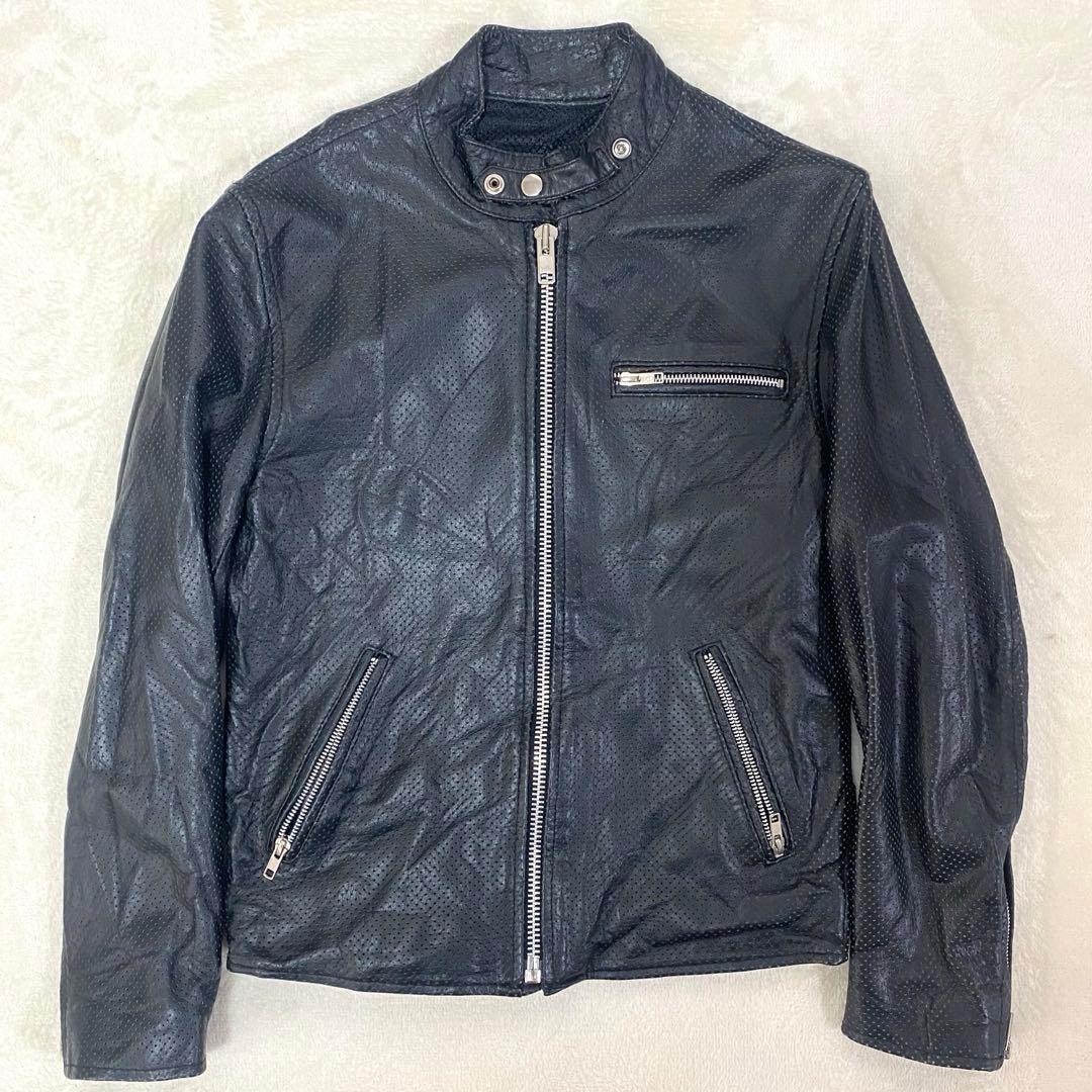 Horn Works ✨良品✨ レザージャケット シングルライダース メッシュ