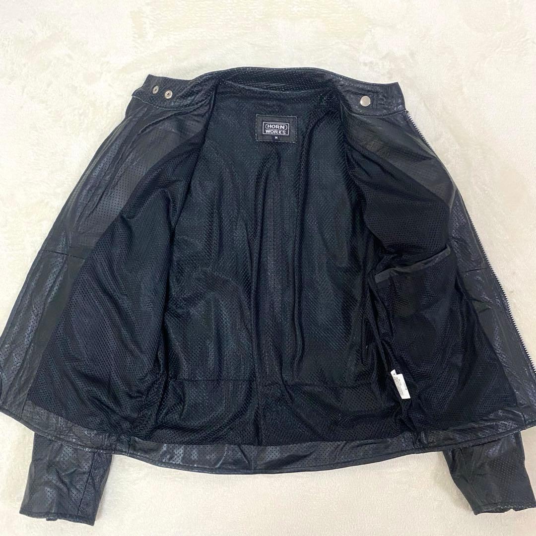 Horn Works ✨良品✨ レザージャケット シングルライダース メッシュ