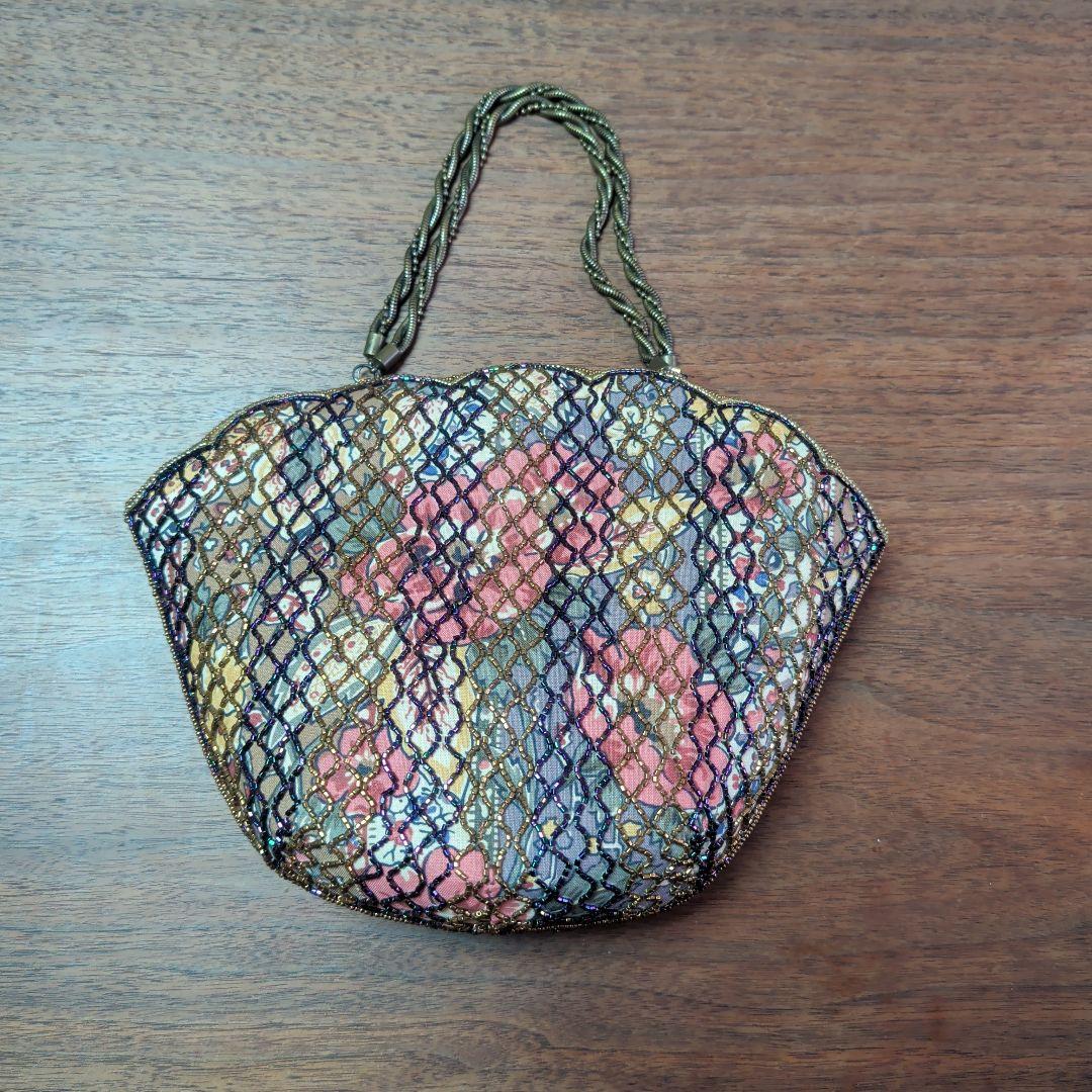 ビーズ刺繍パーティーバッグ 多色使い