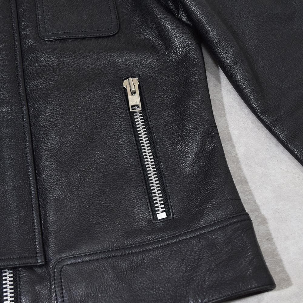 VaLLet 03 牛革 プレミアムカウ レザーライダースジャケット 黒 M