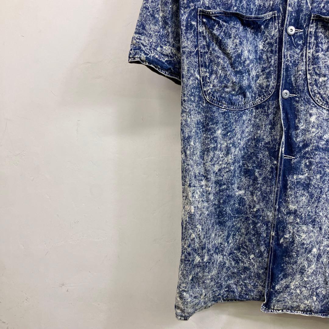 80s ケミカルウォッシュ デニムコート カバーオール USA製 VINTAGE