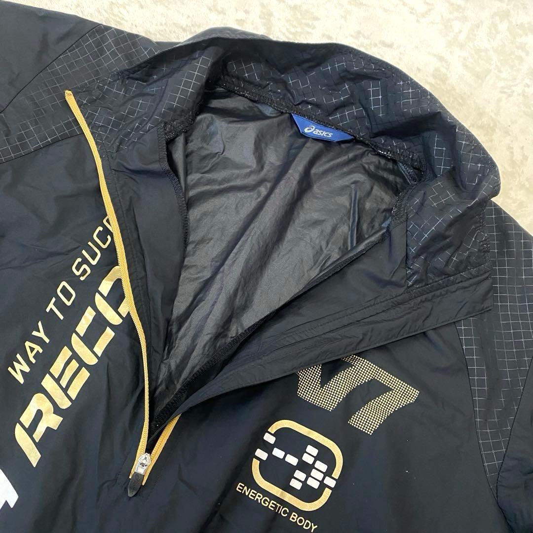 asics ✨良品 人気カラー✨ A77 半袖 ピステ セットアップ 上下 黒金