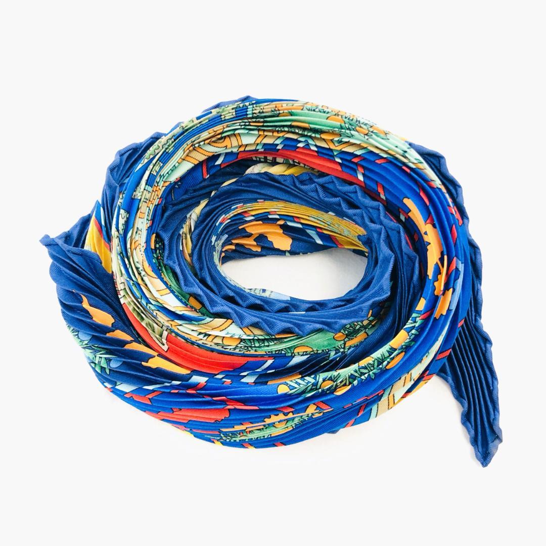 HERMES エルメス カレ プリセ パラダイス プリーツ スカーフ タグなし