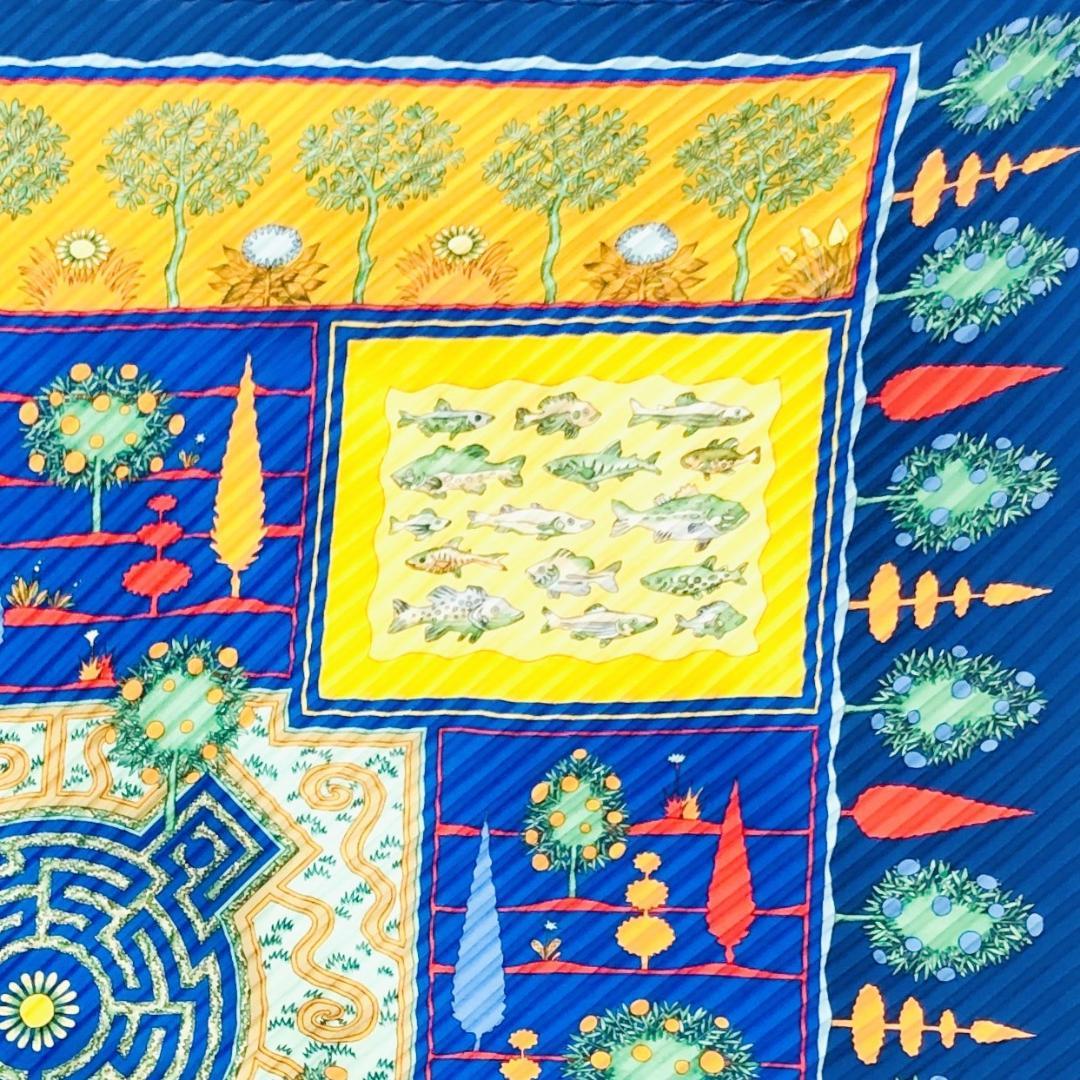 HERMES エルメス カレ プリセ パラダイス プリーツ スカーフ タグなし