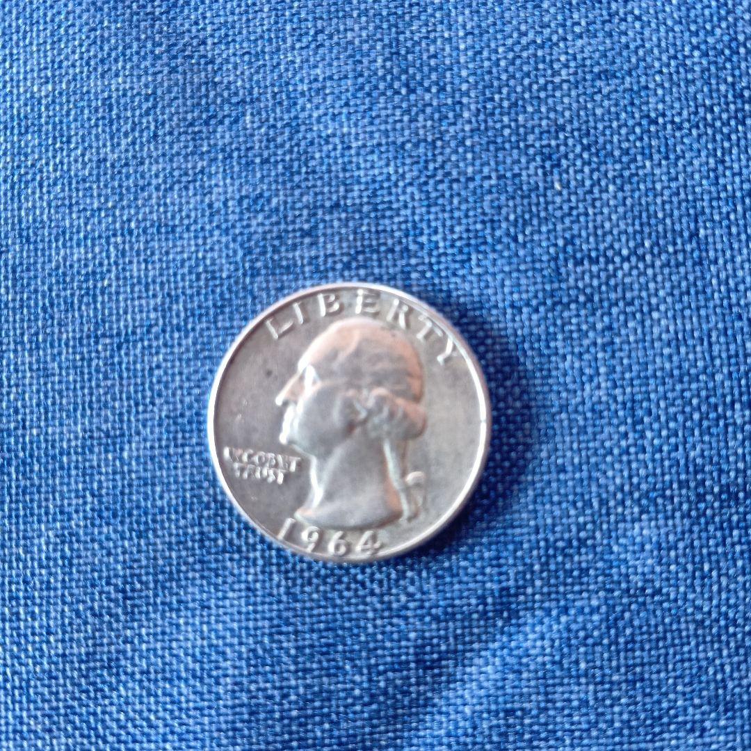 1964年 アメリカ合衆国 クォータ銀貨 4枚セット