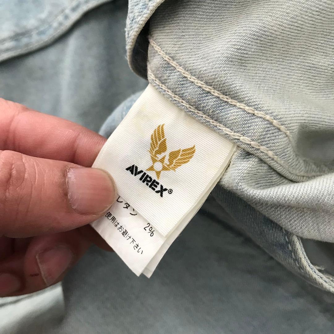 ＡＶＩＲＥＸ デニムジャケットパーカー ミリタリーパーカー 極美品 ＸＬ