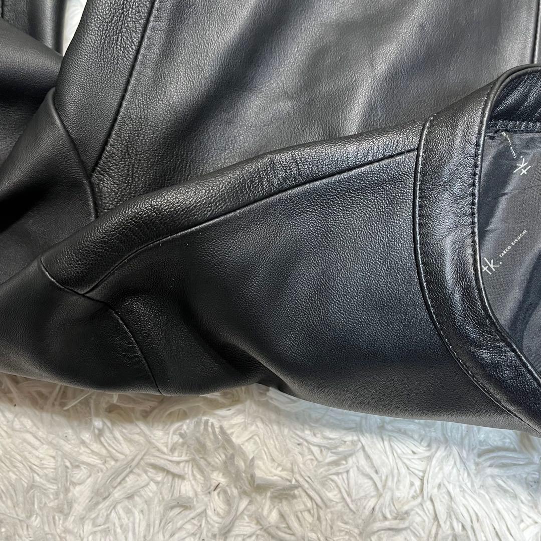 美品✨タケオキクチ✨シングルライダース　ラムレザージャケット　ブラック　M