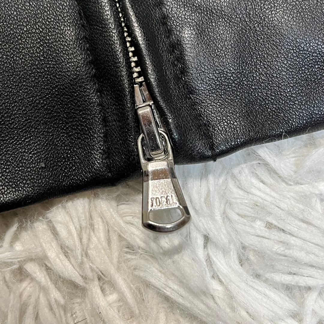 美品✨タケオキクチ✨シングルライダース　ラムレザージャケット　ブラック　M