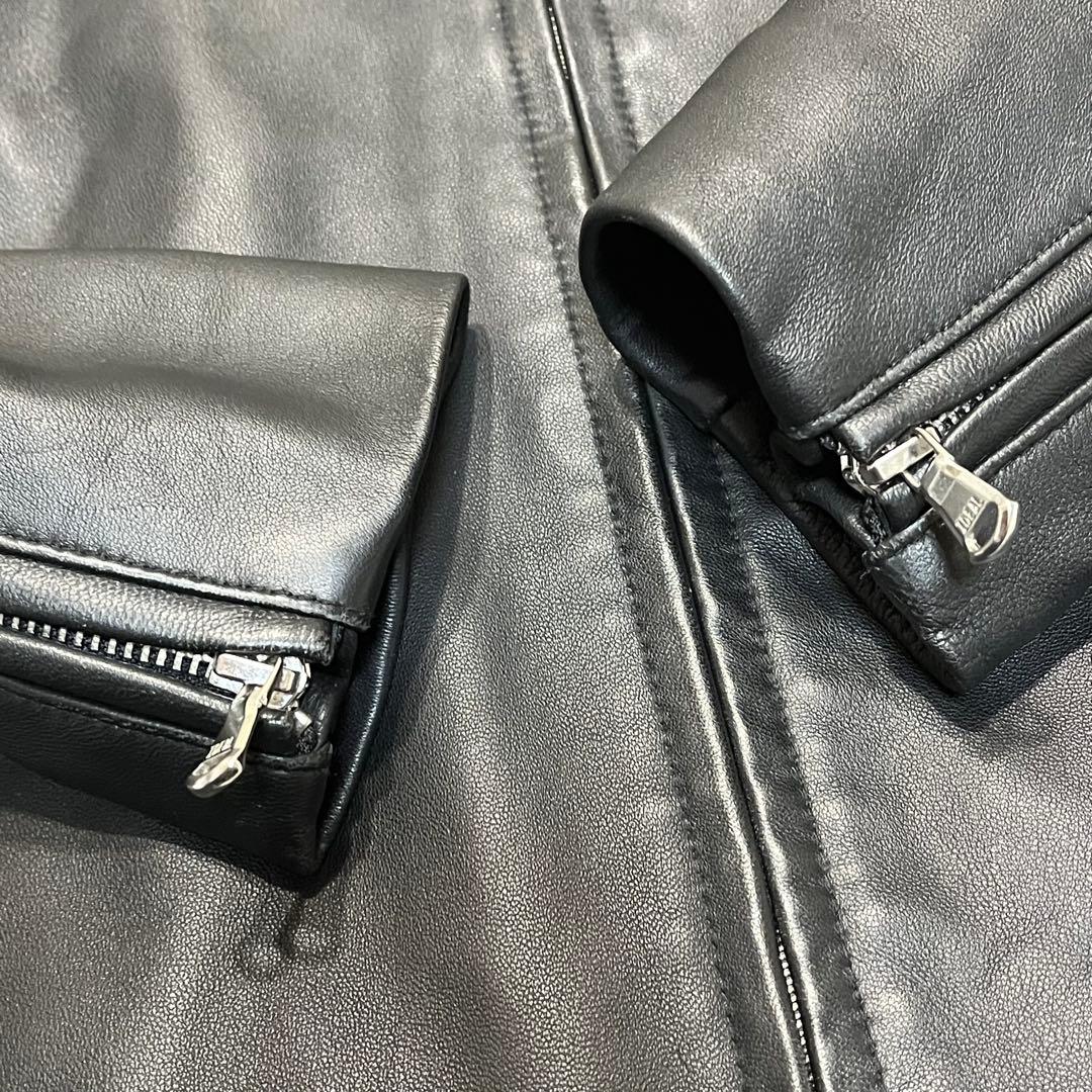 美品✨タケオキクチ✨シングルライダース　ラムレザージャケット　ブラック　M