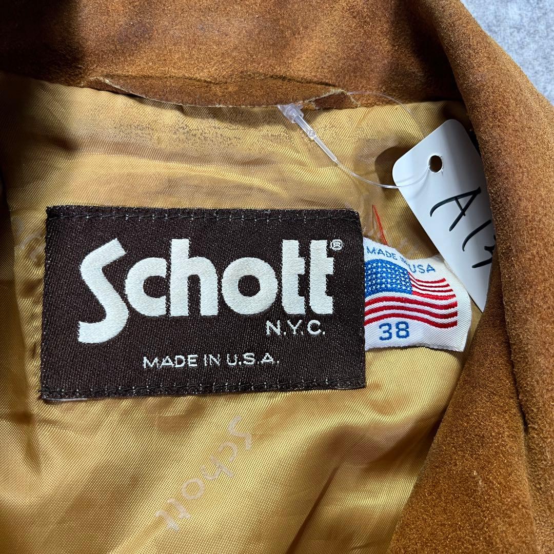 USA製　Schott スエード　トラッカージャケット　38 スナップボタン