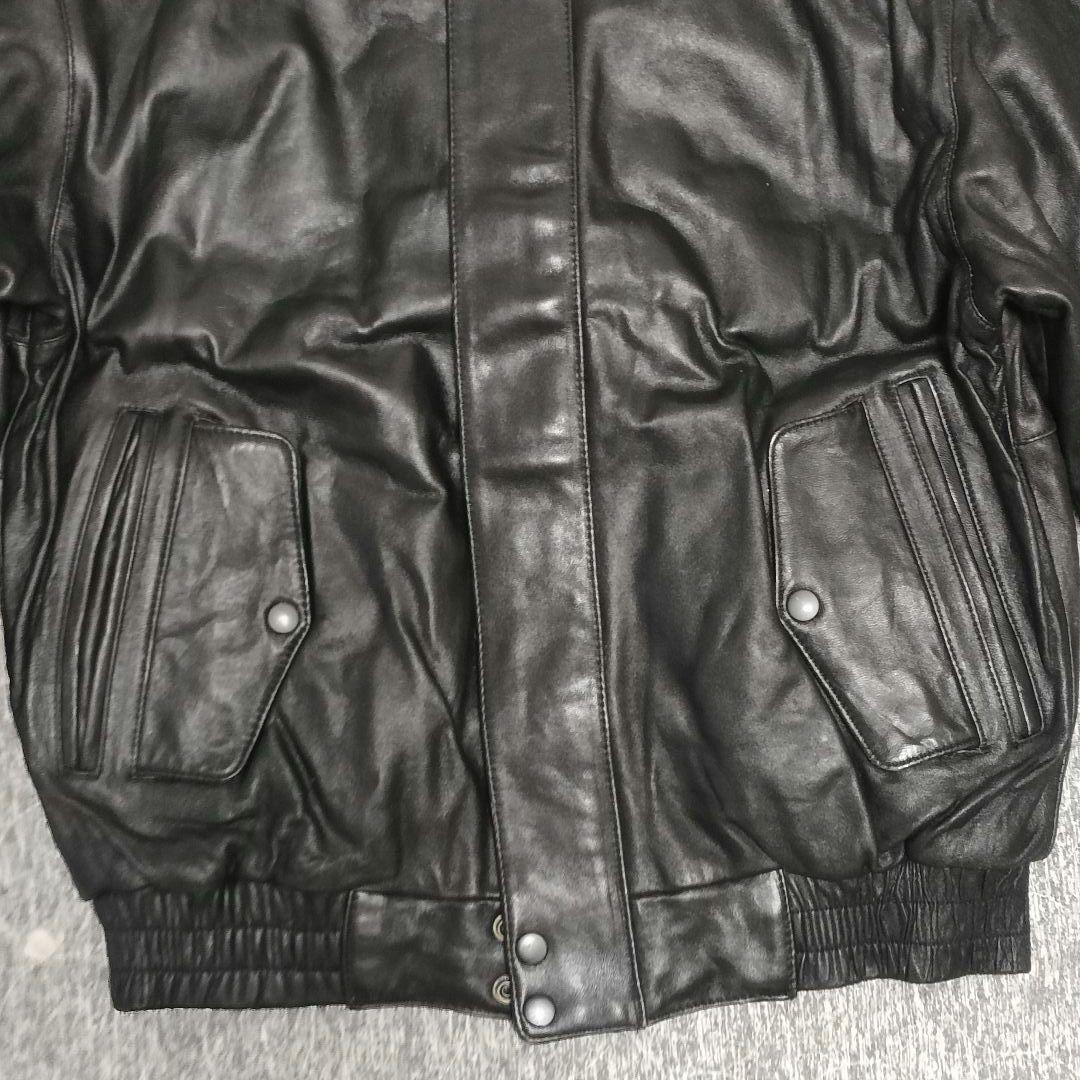 90s Vintage フライトジャケット A-2 短丈 黒 本革 レザー M