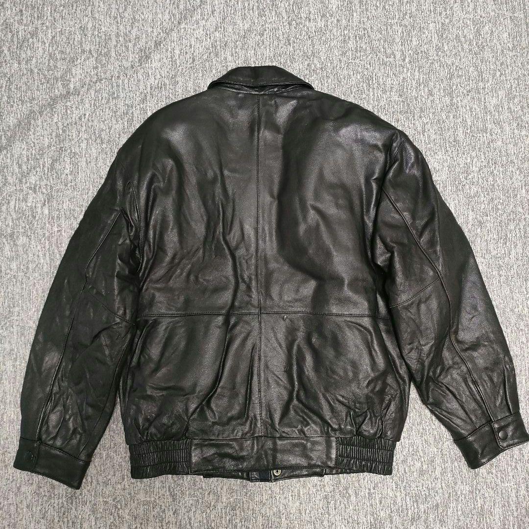 90s Vintage フライトジャケット A-2 短丈 黒 本革 レザー M