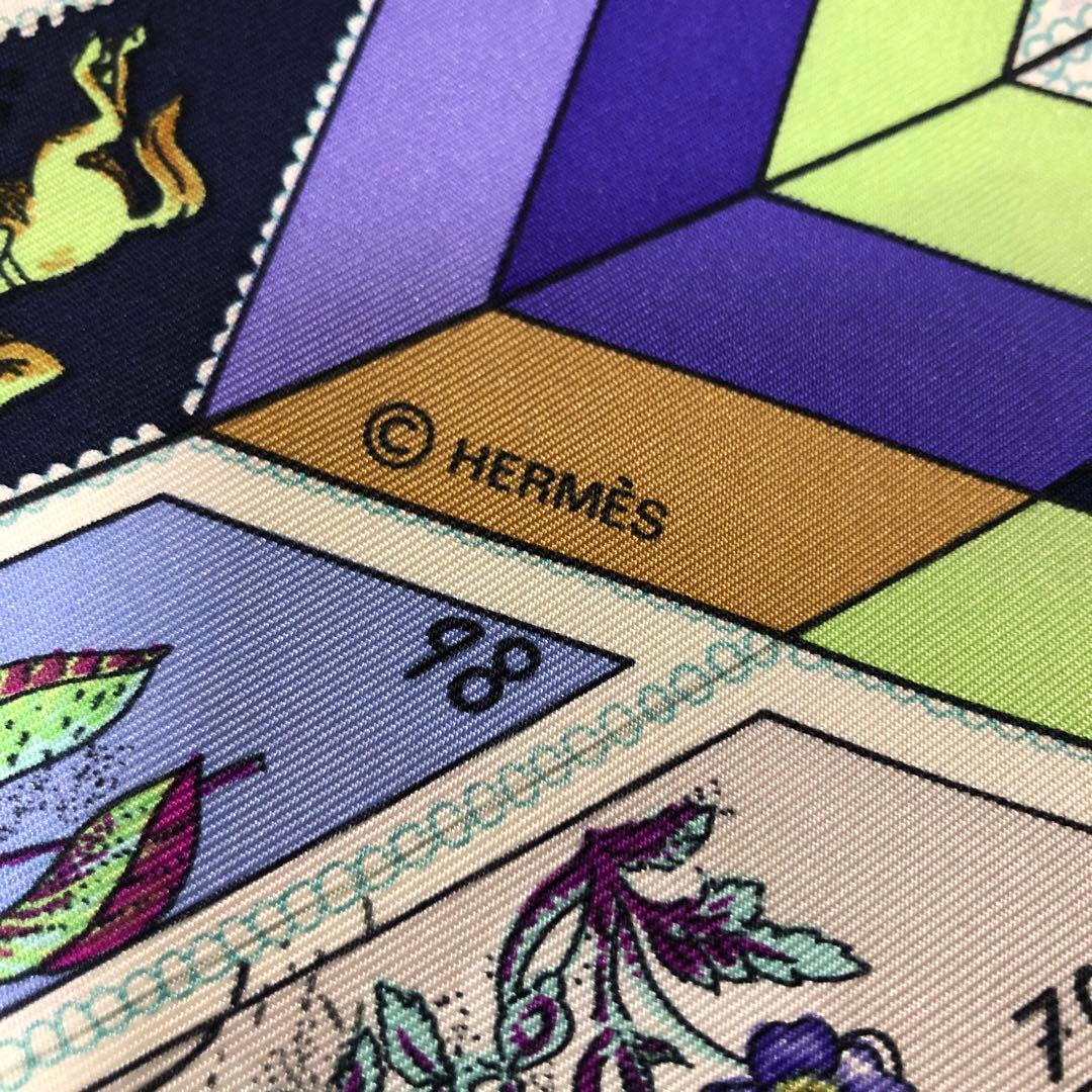 HERMES エルメス　カレ　スカーフ シルク　CORRESPONDANCE