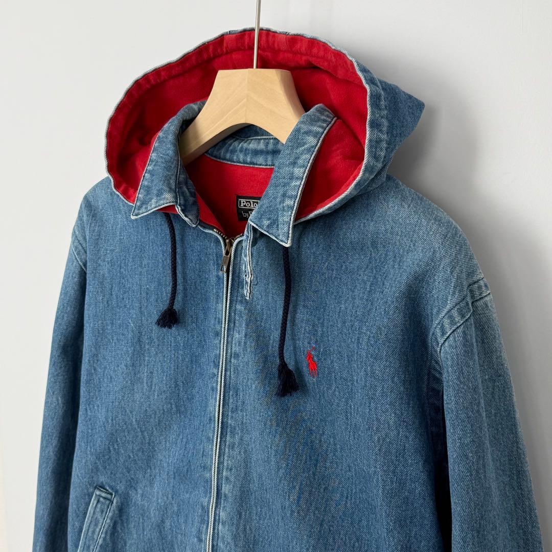 ポロ ラルフローレン 80s フード付き デニム スイングトップ vintage