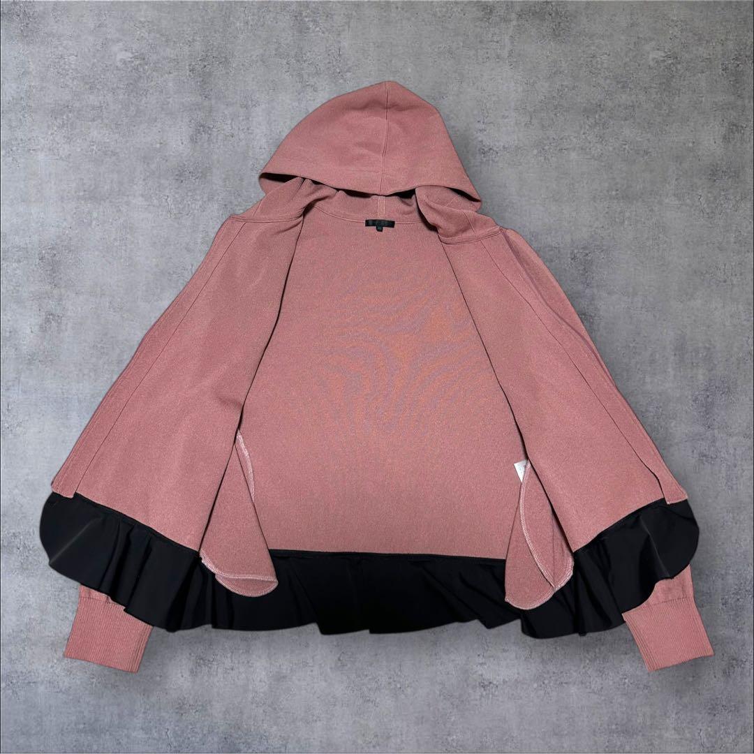 ハナコ TO BE CHIC フリルニットパーカー ビジュー付