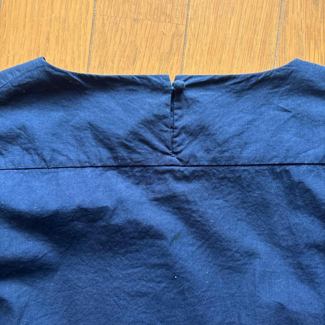 新品えみおわす　藍染　長袖シャツワンピース