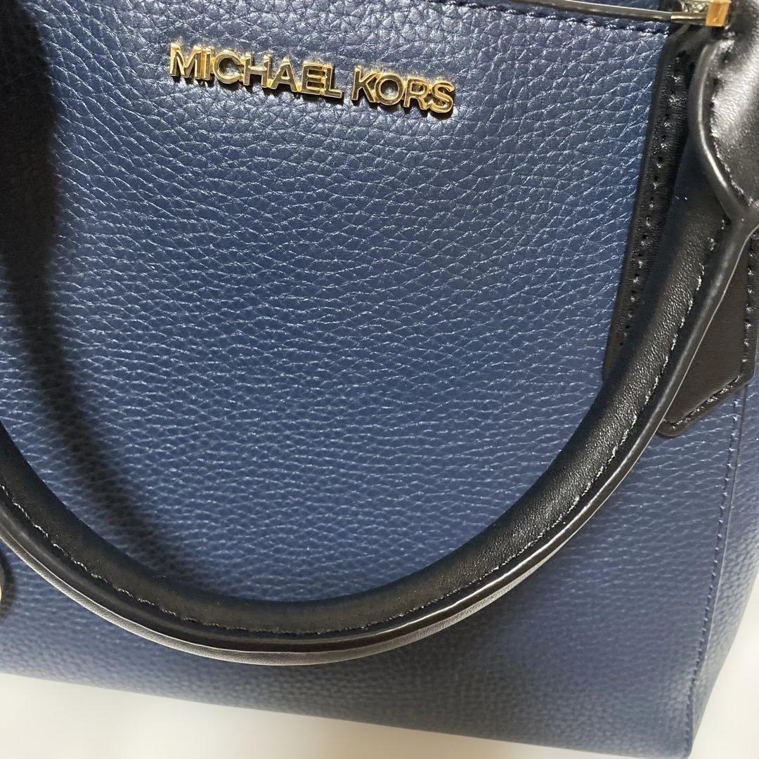 MICHAEL KORS ネイビー レザー バッグ