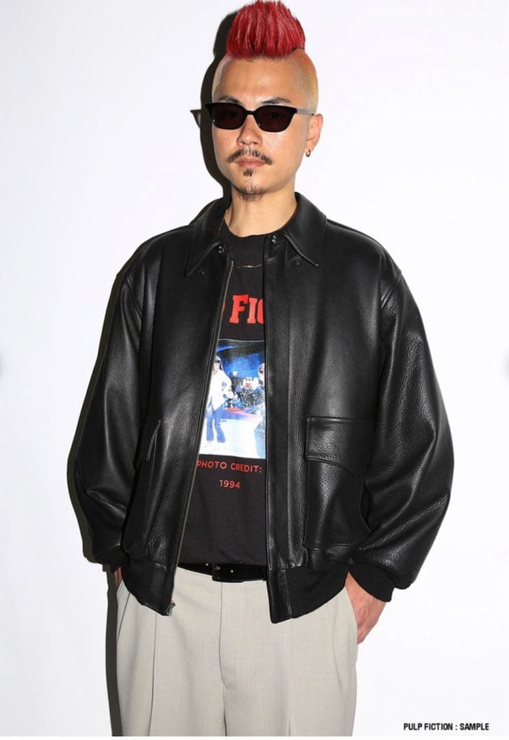 wackomaria24FW A-2レザージャケット黒Mスラックスsupreme