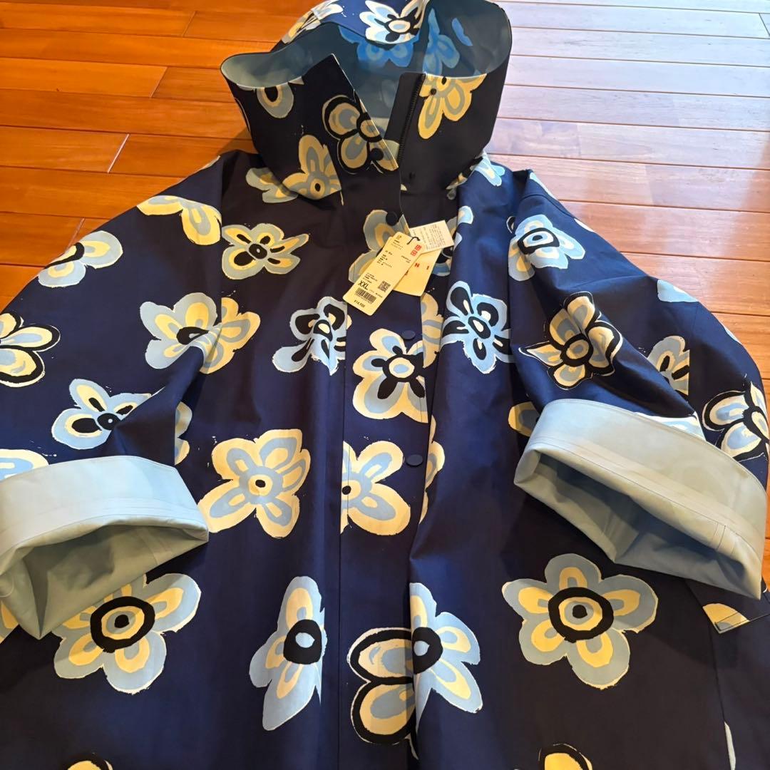 UNIQLO×MARNI 新品タグ付　花柄　コートXXL ネイビー　大きなサイズ