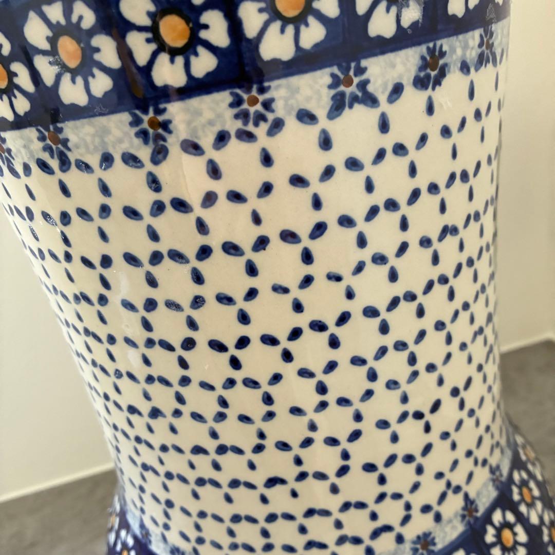 【新品•希少】ポーリッシュポタリー 大型花瓶 フラワーベース 花瓶 35cm