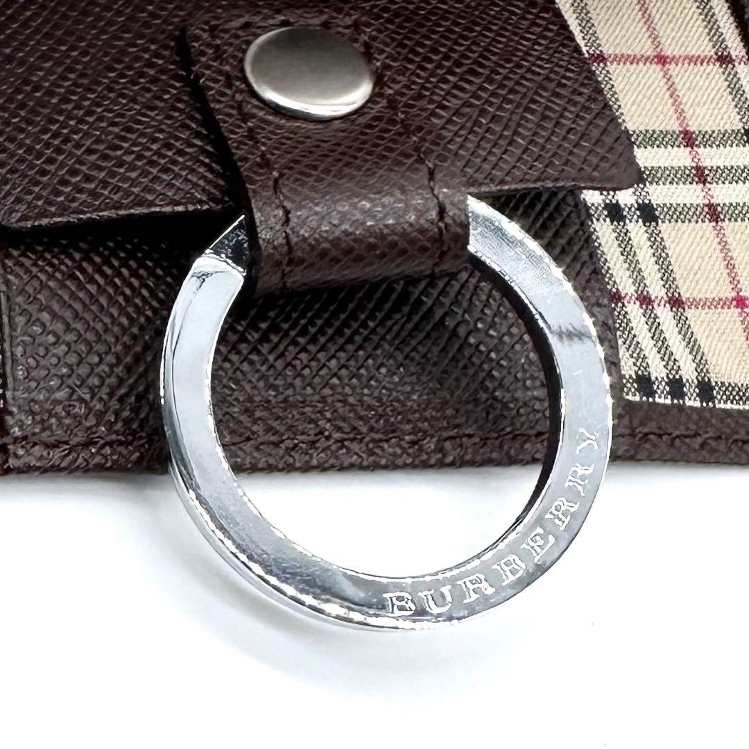 希少 未使用✨BURBERRY ノバチェック 4連キーケース レザー ブラウン