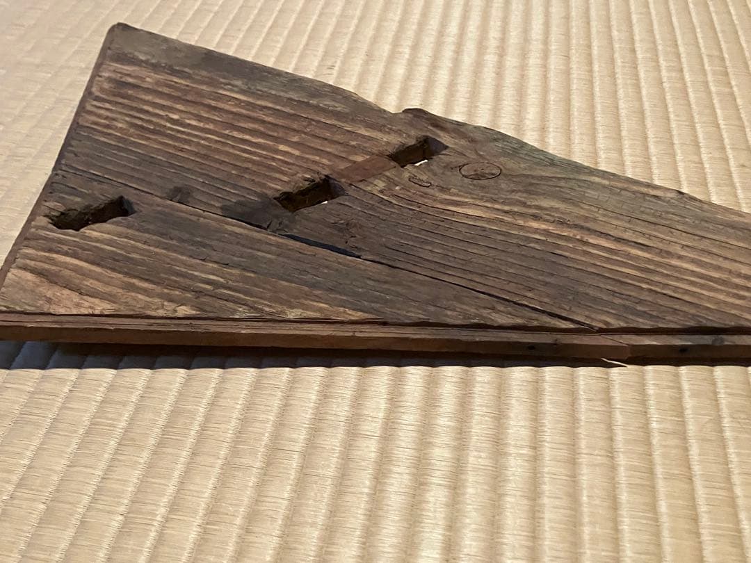 明治時代　古材　水車部品　敷板　花台　茶道具　骨董品　アンティーク