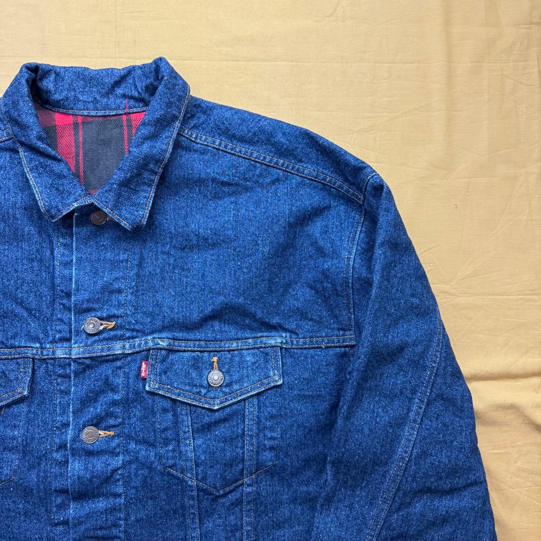 美品　USA製　levi's デニムジャケット　ブランケット　濃紺　XL